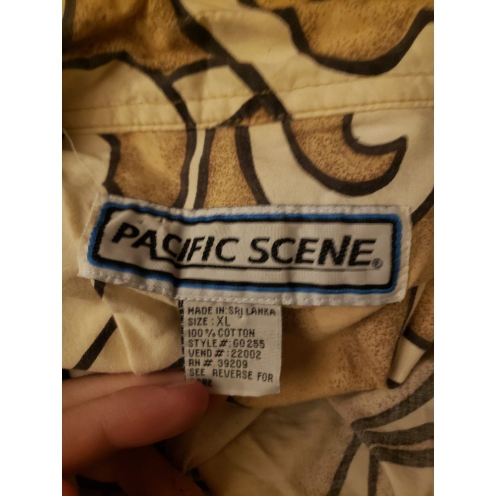 Y2K Tan Cotton Hawaiian Shirt - Picture 4 of 4